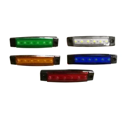 Accesorios para automóviles americanos, piezas de repuesto para carrocería de remolque de camión pesado, lámpara lateral LED 6LED de 12V o 24V, rojo/amarillo/azul/blanco/verde Hc